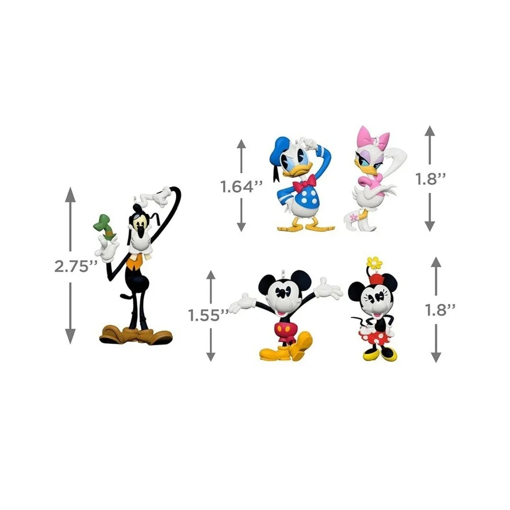 Hallmark Ornament Disney Mickey and Friends Forever Friends -‎ Set of 5 (New)